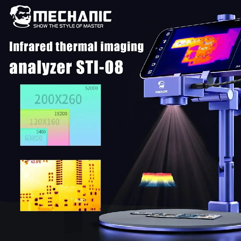 

MECHANIC STI-08 3D Инфракрасный Тепловизор, фотоаппарат, диагностический инструмент для быстрой диагностики материнской платы