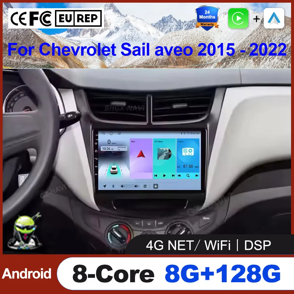 

Android OS Wireless Carplay Car Radio Multimedia Video Player For Chevrolet Sail aveo 2015 - 2022 Stereo Auto Bluetooth DSP TOOL