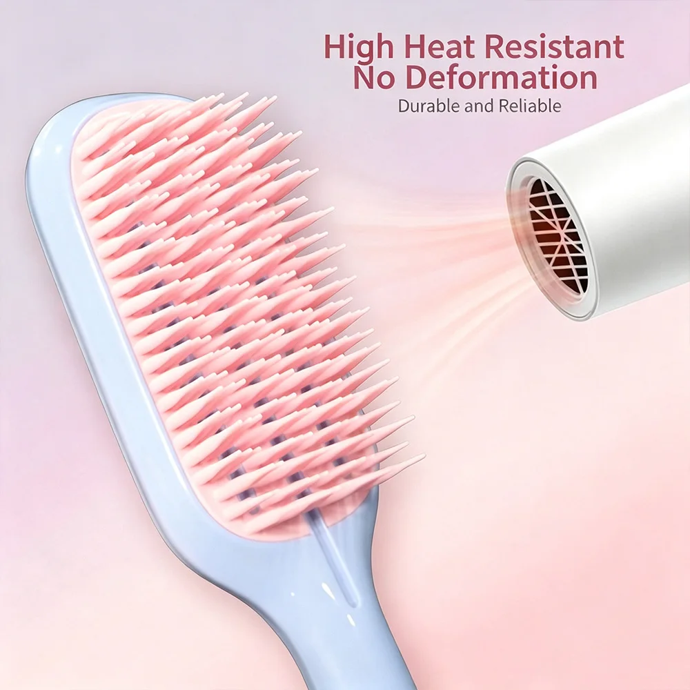 1 Stück Antistatische Entwirrbürste Weiche Kopfhautmassage-Bürste Anti-Frizz Nicht Verknotende Bürste Abnehmbares Haarstyling-Werkzeug – Detail 3