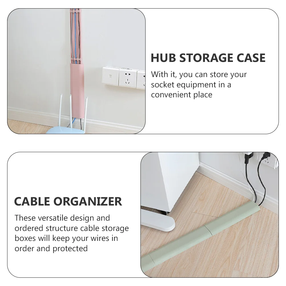 

4pcs Cable Storage Boxes Multi-Functional Wire Organizer Box For Power Strips Adapters Cables Dustproof Cover No Drilling Socket