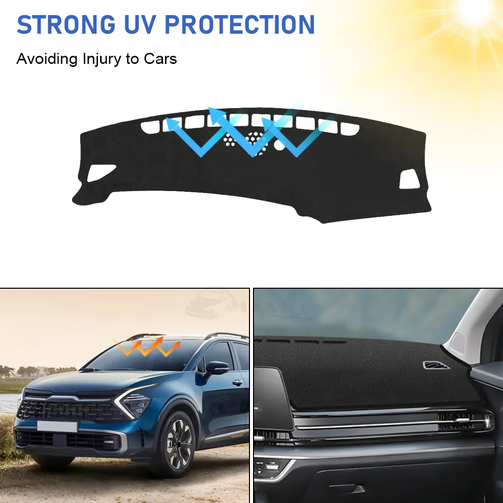 Compatible with Dash Cover 2022 2023 2024 KIA Sportage NQ5 Dashboard Mat Cover Sunshade Nonslip Mesh Protector No Glare