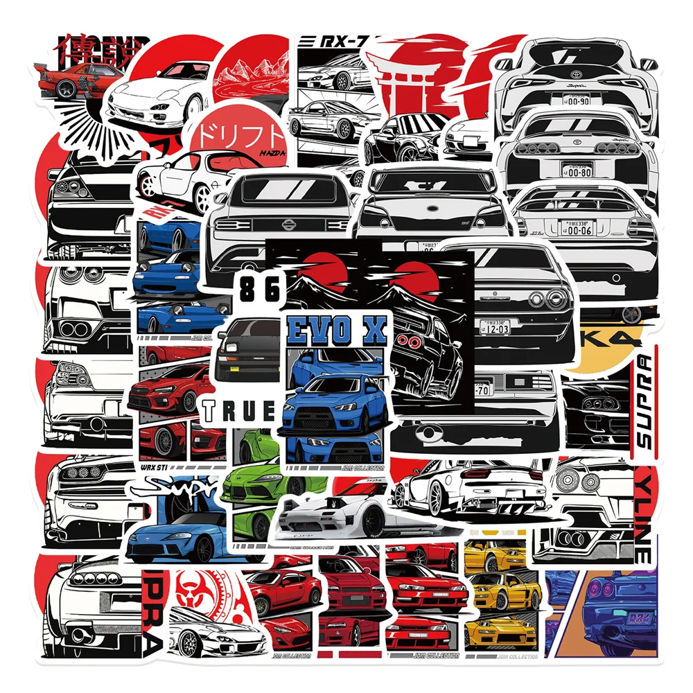 10/30/50PCS Cartoon Car Stickers Series Truck Excavator Construction Vehicle Graffiti Luggage Helmet Laptop Decoration Wholesale