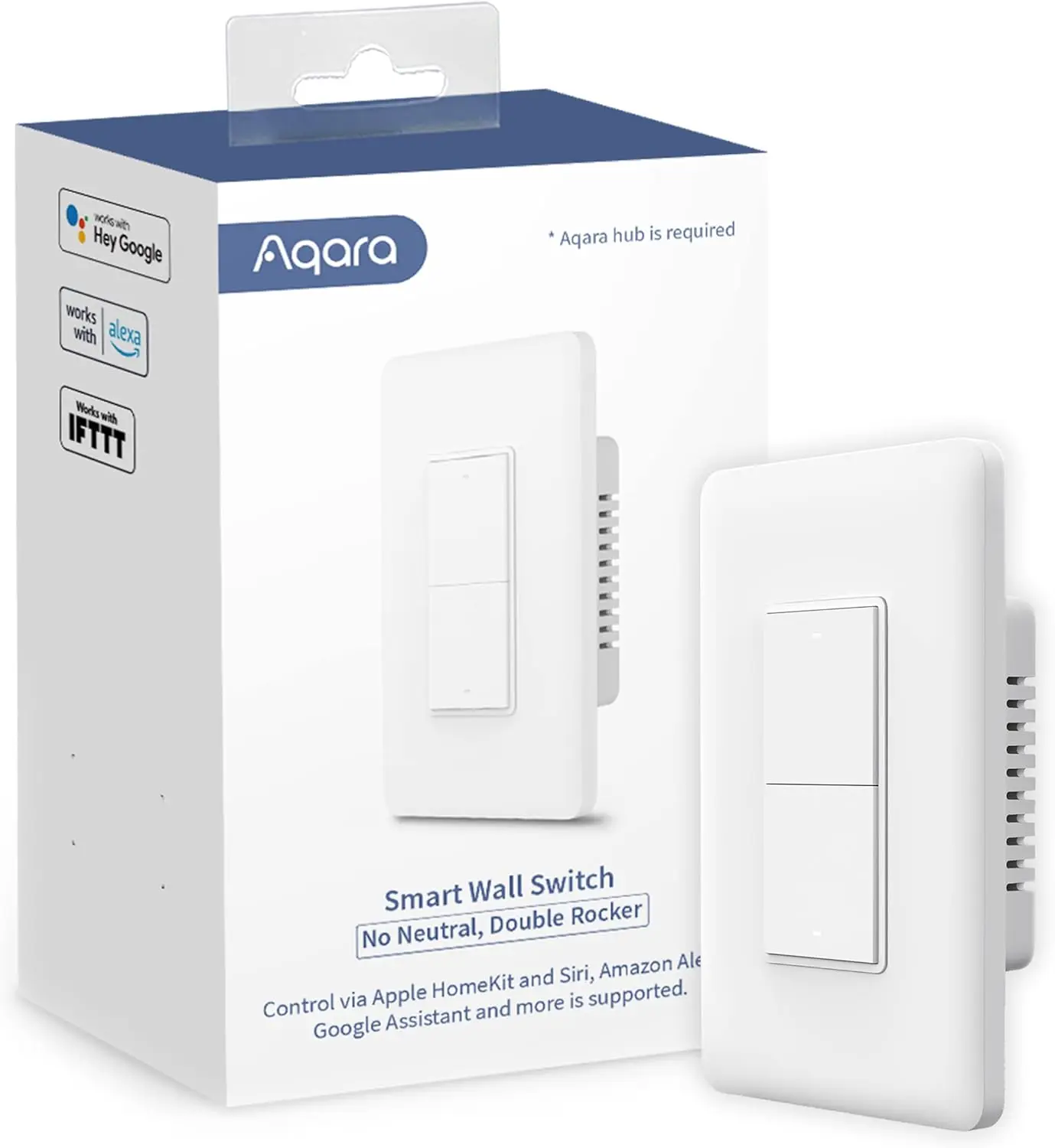

Умный выключатель света с поддержкой Zigbee, без нейтрального провода, двойной переключатель для домашней автоматизации и голосового управления