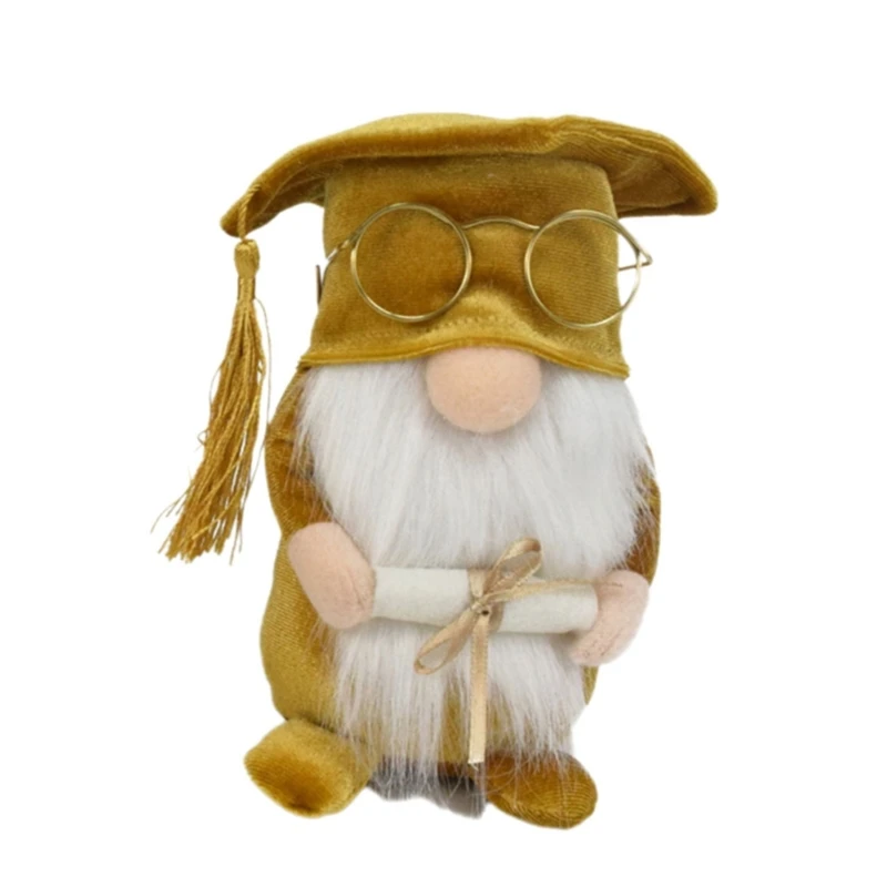 Afstudeerseizoen Gnome Doctorale Hoed Staande Gezicht minder Feestdecoratie voor Afstudeerseizoen Cadeau