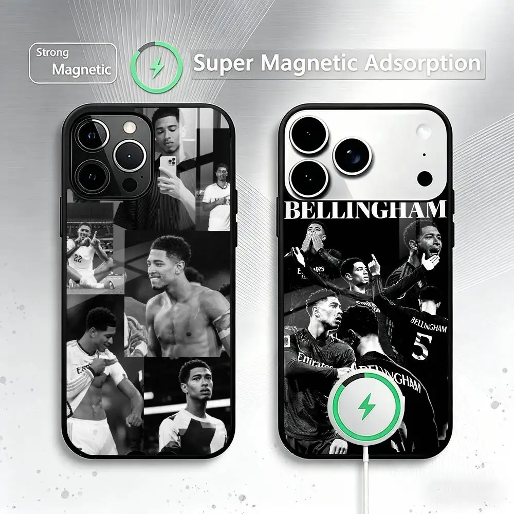 

Football j-Jude B-Bellingham Phone Case For iPhone17,16,15,14,13,12,11 Plus,Pro Magnetic For Magsafe Wireless Charging
