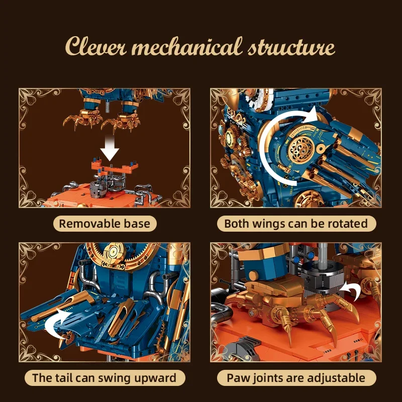 3210PCS Steampunk Uil Model Speelgoed Bouwstenen Creatieve Mechanische Uil Bakstenen Speelgoed Woondecoratie Ideale Cadeaus Voor Kinderen Volwassen