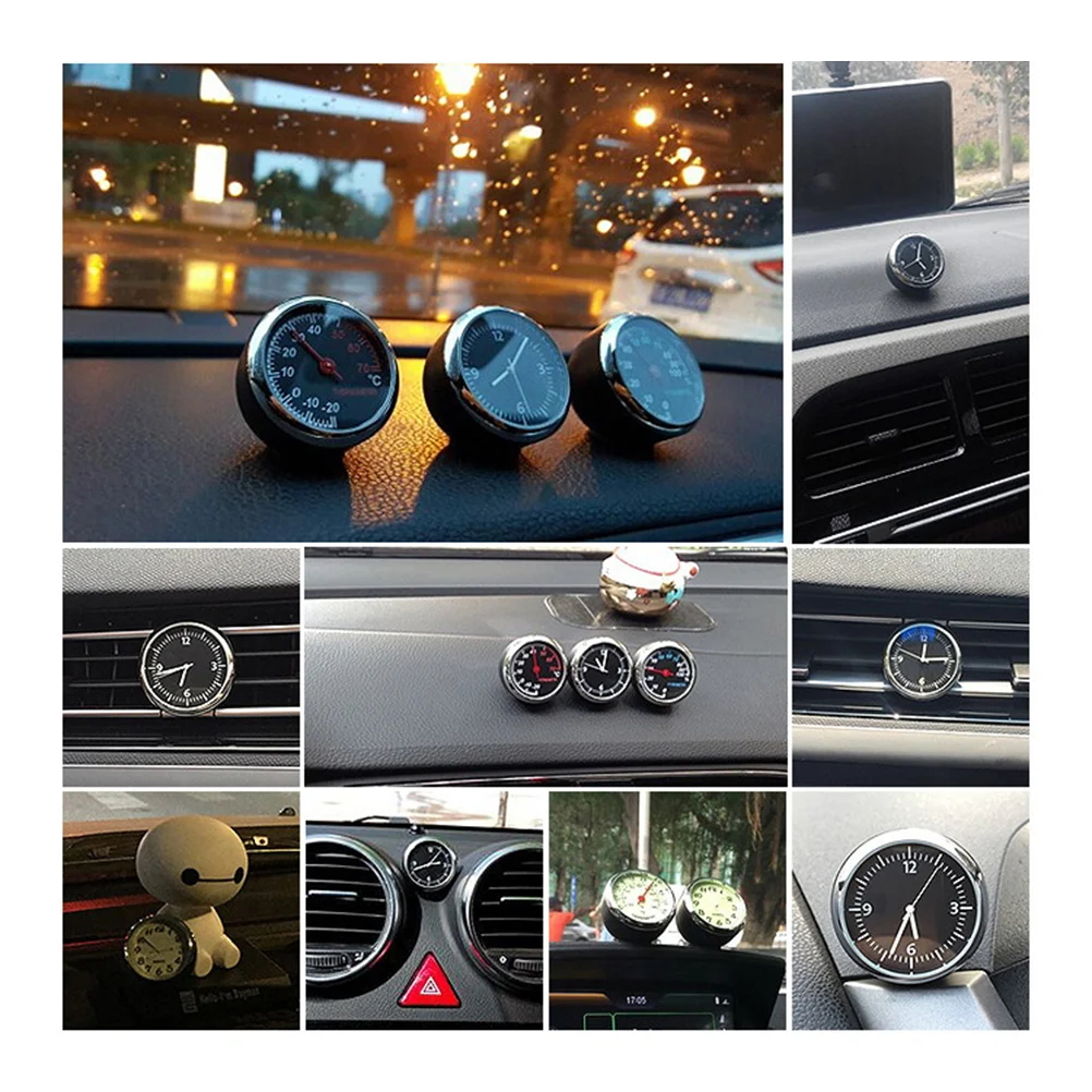 Luminous Mechanical Car Clock Car Dashboard Clock Mini Vehicle Clock Steel Core Pointer for Car(Clock)