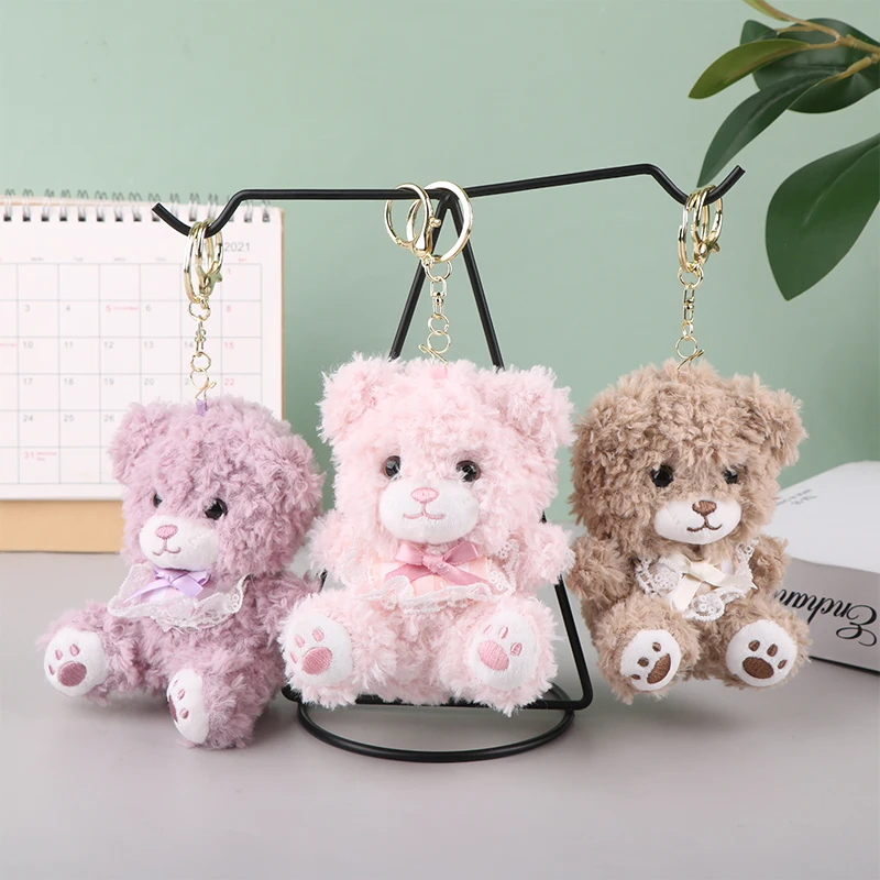 Kleiner Bär Anhänger Schlüsselanhänger Plüsch Puppe Spielzeug Cartoon Kleiner Teddybär Schlüsselanhänger Anhänger Rucksack Charms Tasche Dekor Kind Geschenke