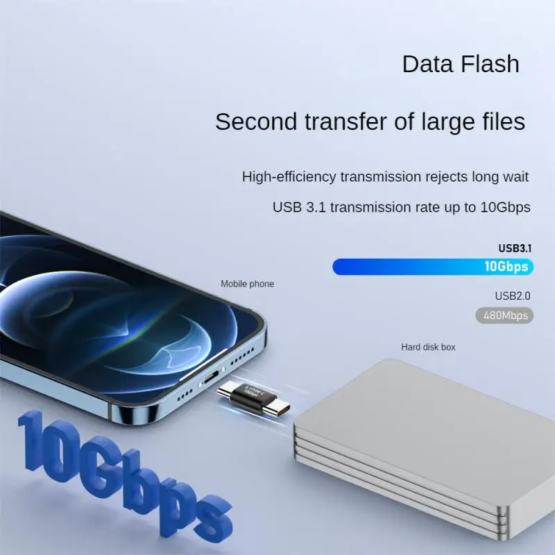 Адаптеры OTG типа C к Type C 3,1 Gen2, конвертер 10 Гбит/с, коннектор для зарядки и передачи данных