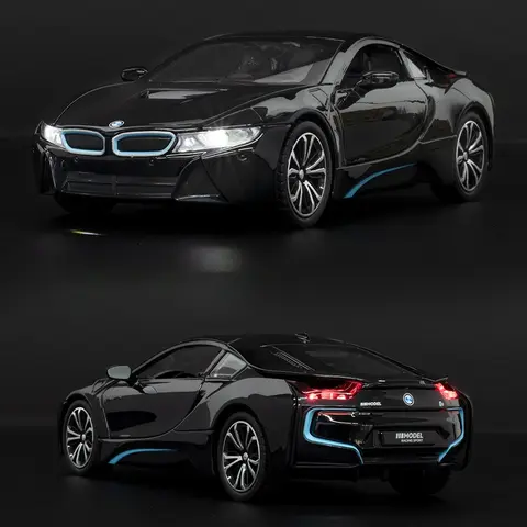 1:24 BMW I8 Supercar Legering Model Auto Diecasts Metalen Speelgoed Auto Geluid En Licht Jongen Kinderen Speelgoed Collectibles Gift