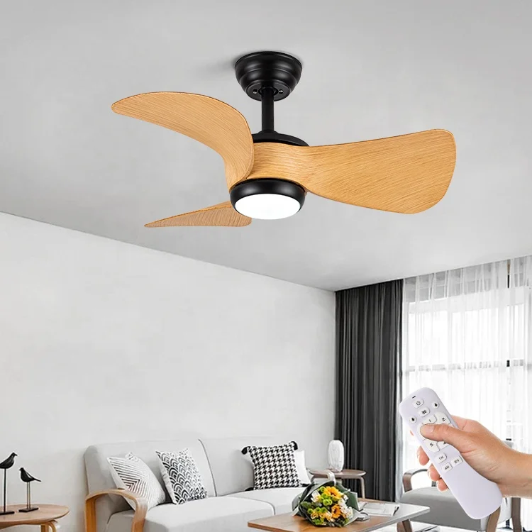 CB CE Certification 30 Inch ABS 3 Blades DC Motor Reversible Remote Control Small Led Ceiling Fan With Light