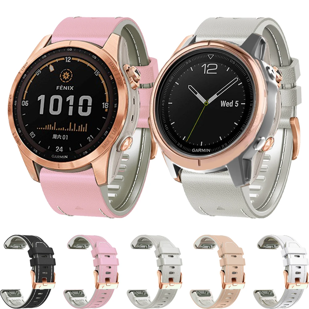 Correa inteligente de 20mm para Garmin Fenix 7S 6S 5S Epix Gen Pro 2(42mm) instinto 2S Fenix 8 pulseras de cuero de silicona Quickfit de 43mm