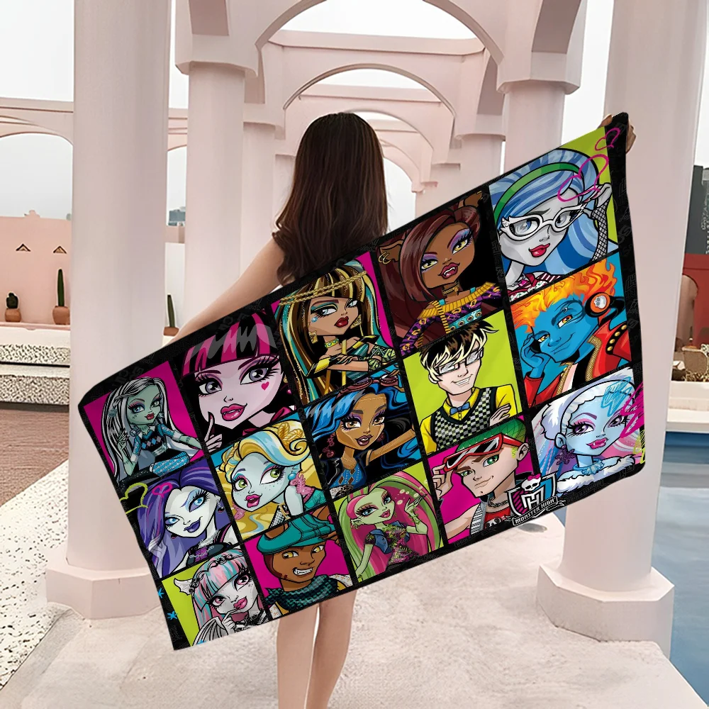 Anime M-Monster-High School Cartoon Towel Microfiber Beach Towel Absorbent Quick dry Soft Yoga Swimming Resort Mountain