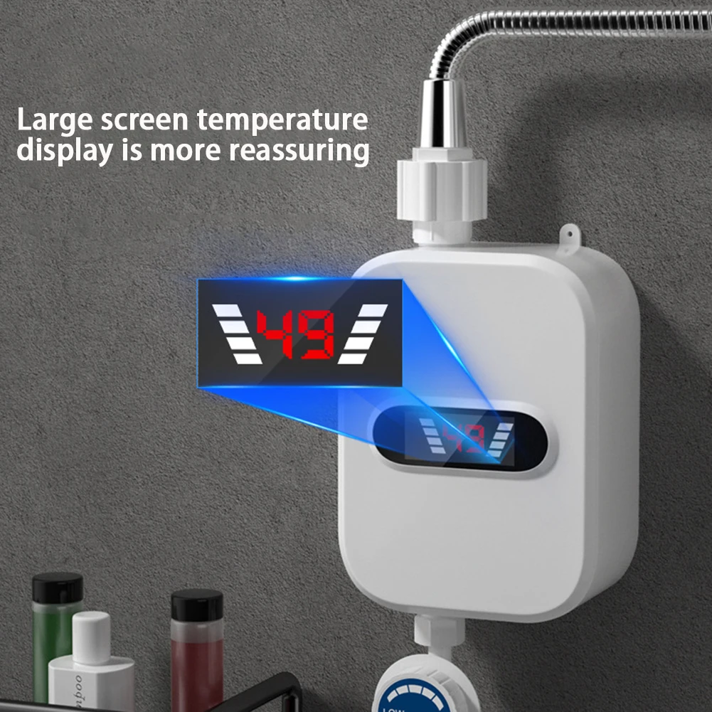 Imagem -03 - Aquecedor de Água a Gás sem Tanque com Display de Temperatura Lcd Mini Aquecedor para Cabines Estáveis ao ar Livre Fácil de Instalar 3500w 220v