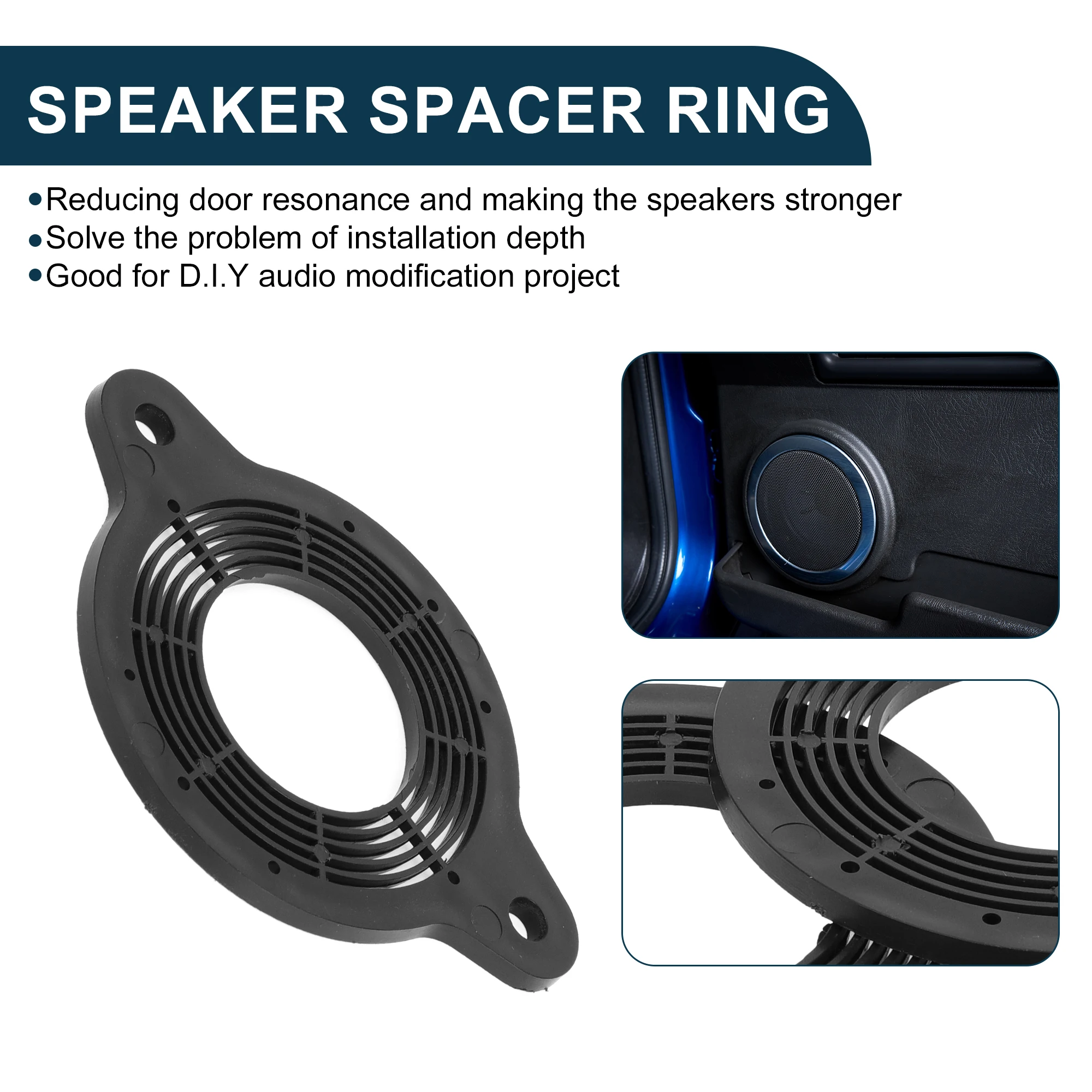 UXCELL Speaker Spacer Ring Midrange Speaker Spacer Adapter for Toyota ABS 2 Pcs