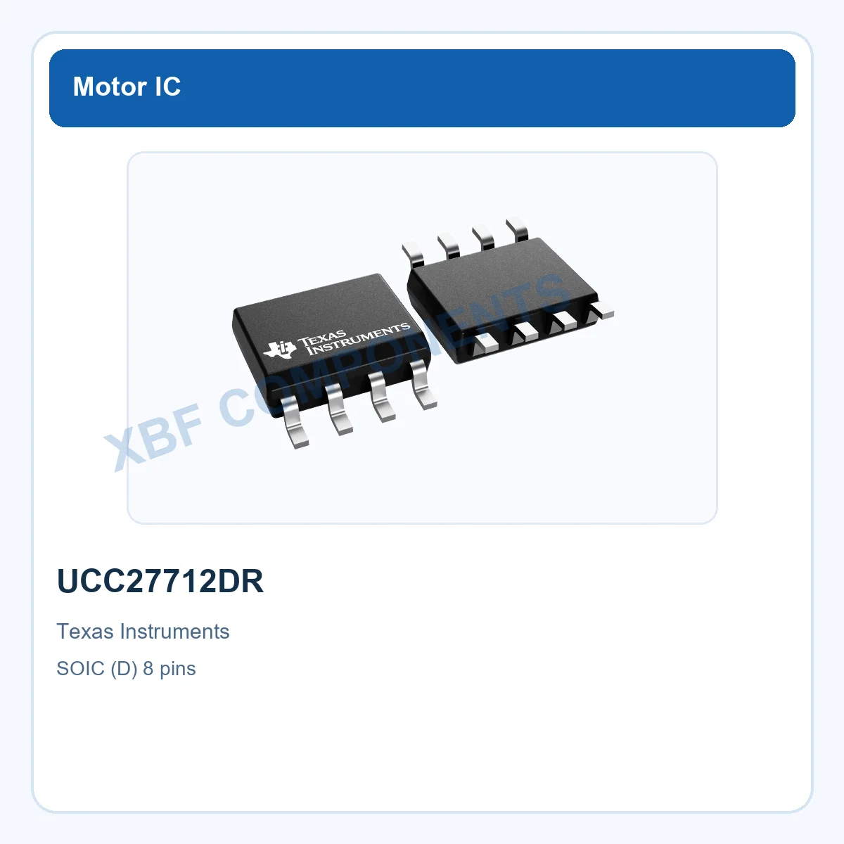 UCC27712DR Texas Instruments Motor / Gate Driver IC 1.8-A 2.8-A 620V SOIC (D) 8 pins