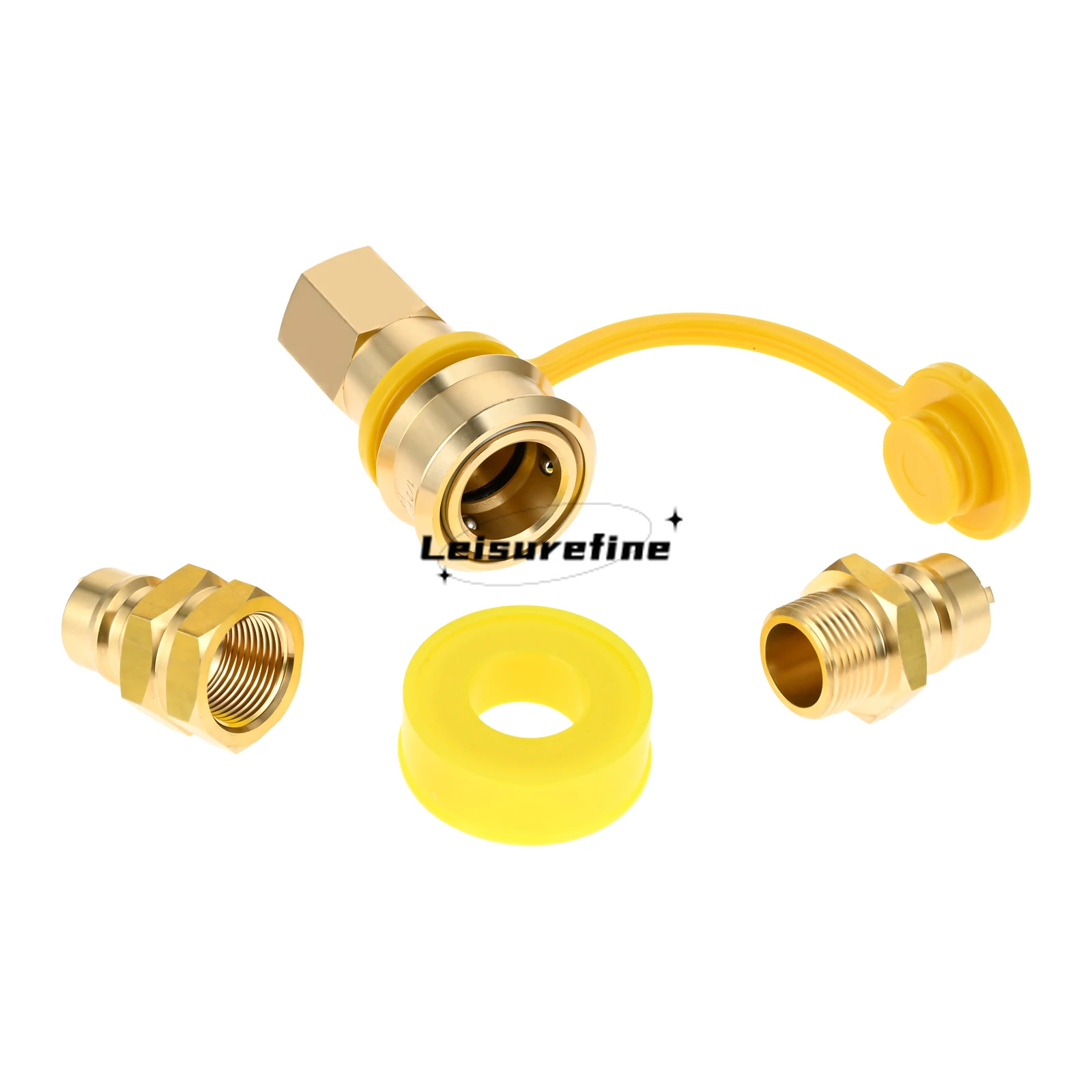 

3pcs/set Brass 3/4" Female & Male Dual Fuel Generator Natural Propane Hose Quick Connect Disconnect Fittings Convert Gas Pipe