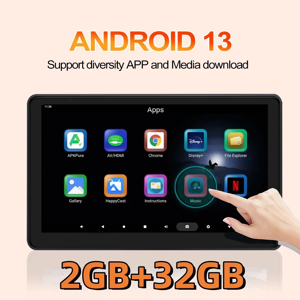 Incell 11.6\'\' Android Rear Seat Headrest Monitor with Mirrorlink USB TF HDMI Input WiFi - Entertainment Multimedia for Cars