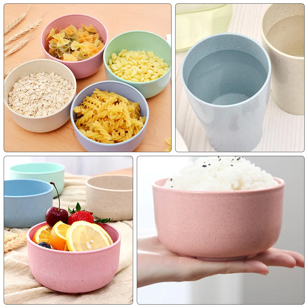 

Wheat Straw Tableware Set Lightweight Portable Eco Friendly Food Plate Bowl Kitchen Supplies Home Gift