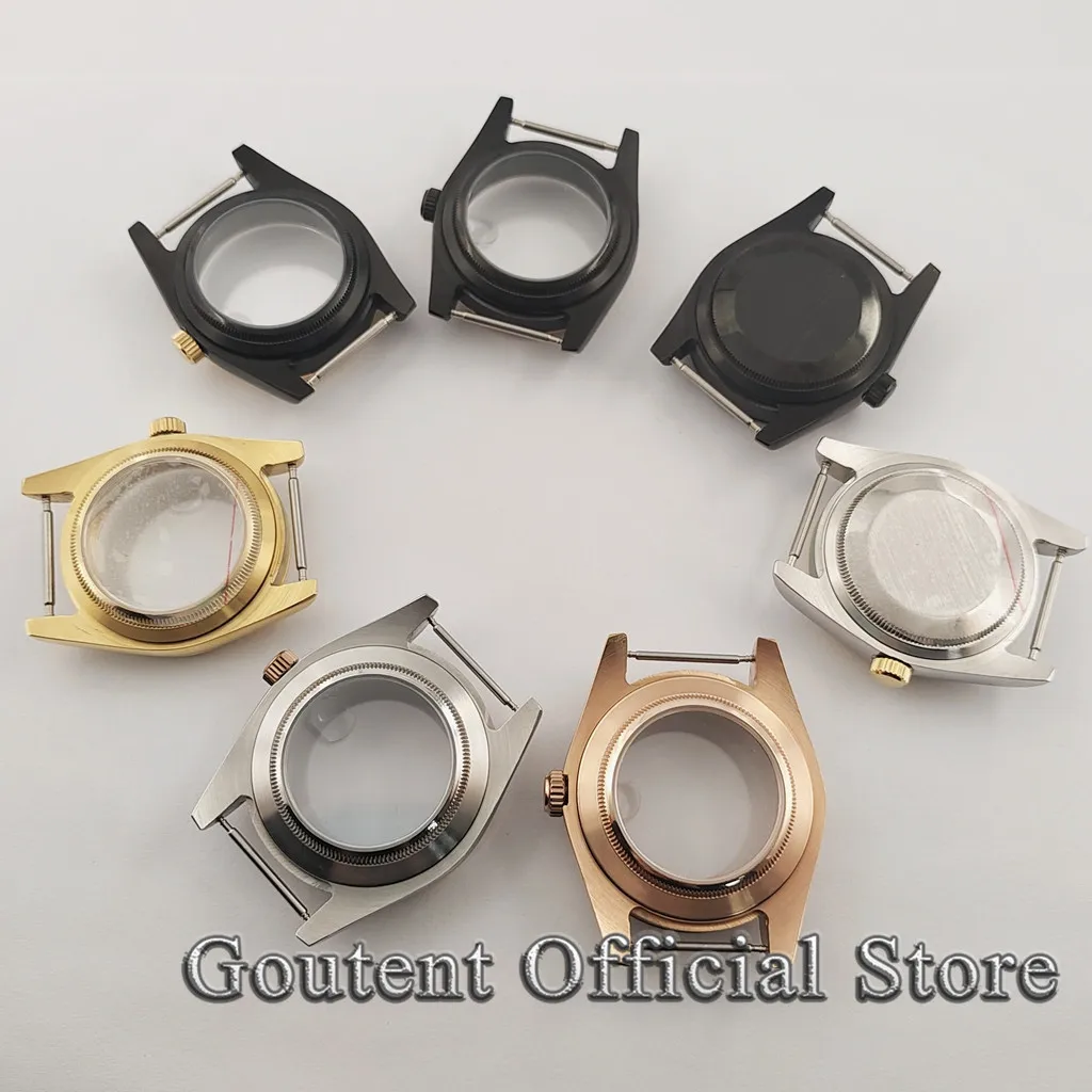 36mm/39mm Silver/Black/Gold Watch Case Men Fit NH35/36/34,Miyota8215/821A DG2813/3804 ETA 2836,2824 PT5000 Movement