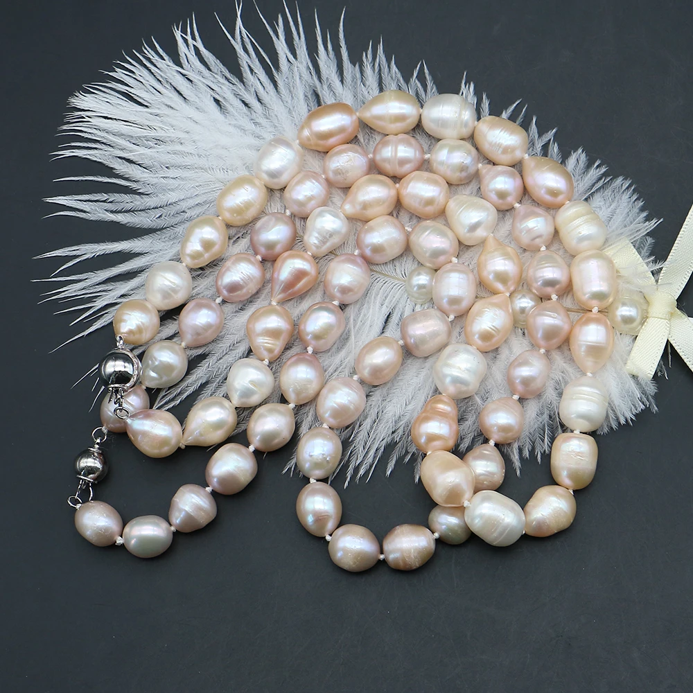 Elegant Temperament Natural Freshwater Irregular Thread Rice Shape Pearl Loose Beads DIY Necklace Jewelry Accessories Party Gift