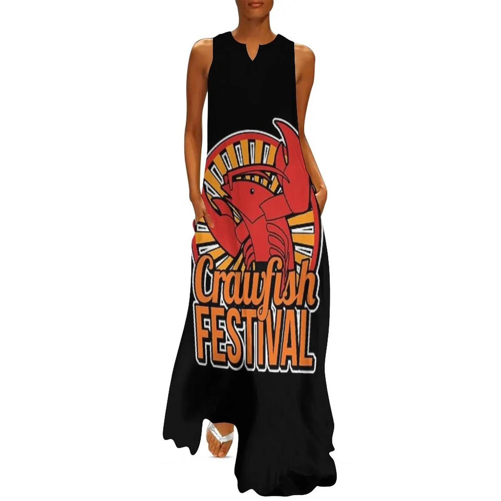 

Crawfish Festival Sunrise Crawfish Boil Feast Long Dress Woman's evening dress Dress for girls chic and elegant woman
