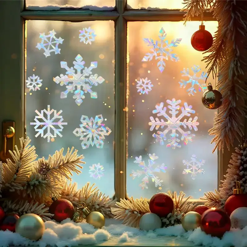 2027 Happy New Year Window Sticker Cute Knitted Sheep: Same Color Both Sides Home Shop Glass Decoration