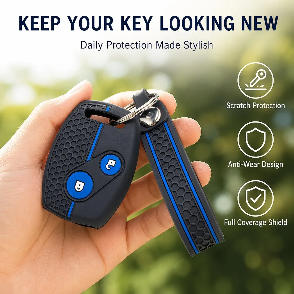 Key Cover for Honda 7th 8th Gen Accord CRV Odyssey Fit City Civic Anti-Scratch Shockproof Soft Grip Dust Cover Easy Install