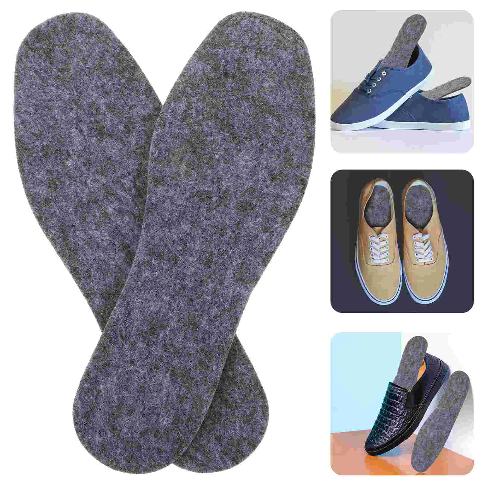 

5 Pairs Wool Felt Insole Shoe Pads Supple Insoles Cushions Boot Inserts for Women Can Be Cut Man Foot