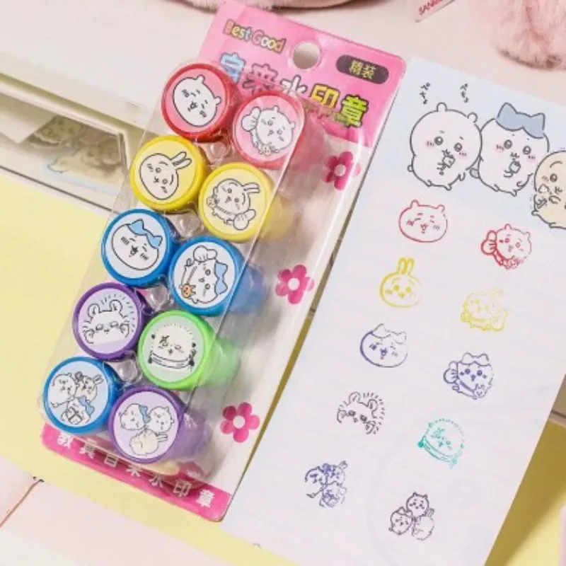 New 10 cartoon reward stamps, colorful and cute self printed small stamps, classroom rewards, account decoration