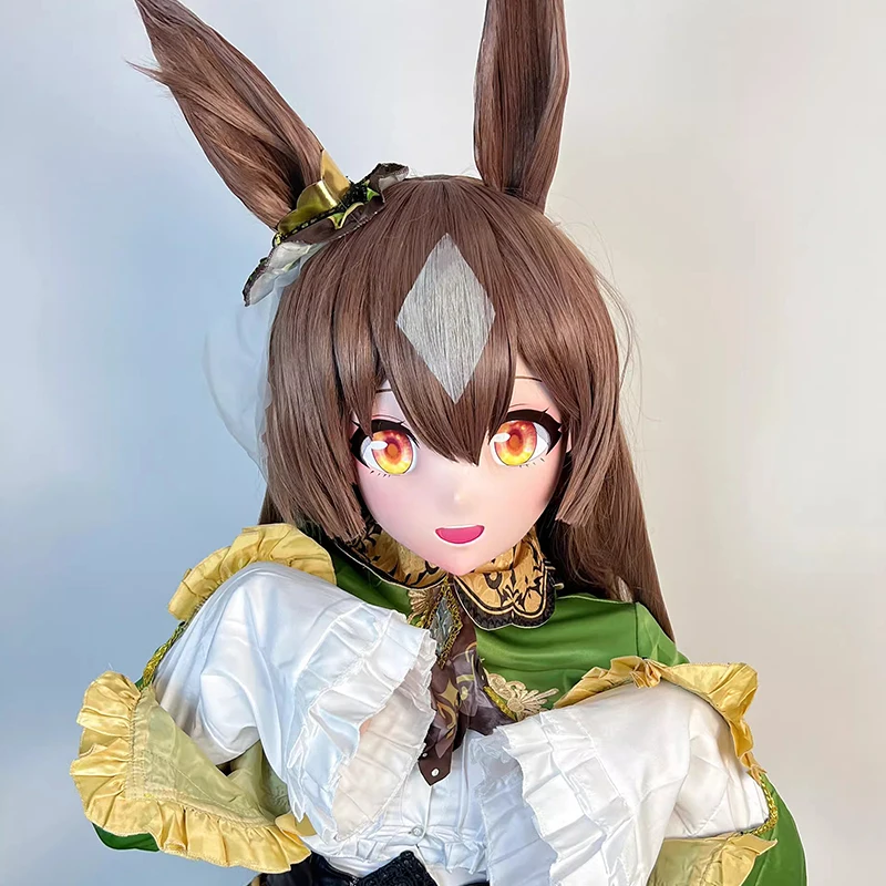 Fatto a mano Personalizza Fascia completa con serratura Bambola Personaggio dei cartoni animati Kig Cosplay Maschera Kigurumi Maschere Kigurumi Anime giapponesi in resina