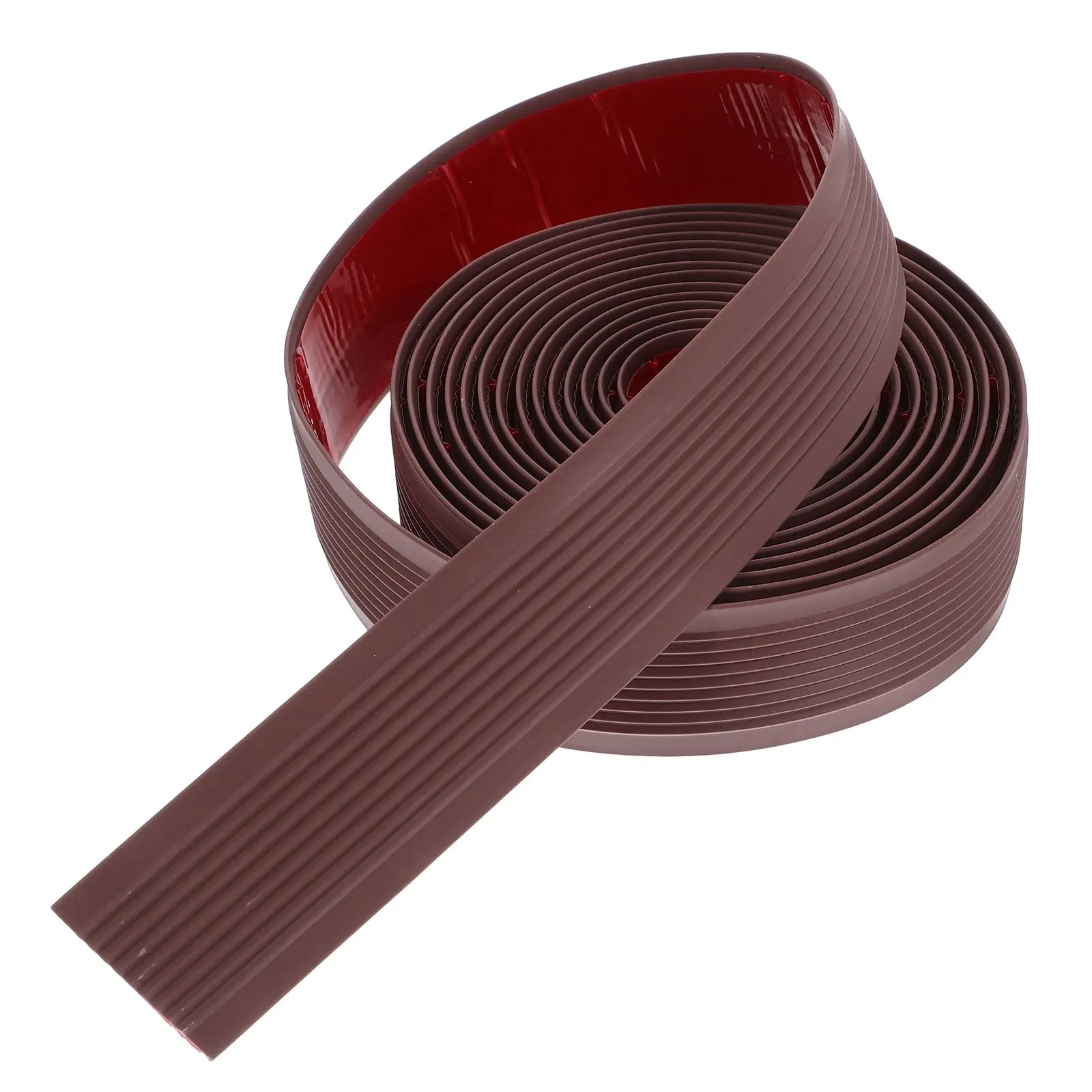 

PVC Soft Stairs Anti-Slip Treads Non-Slip Step Treads Adjustable Length Easy Installation Brown Wooden Trim Rubber Stair Covers