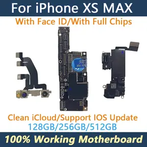 Bilashmart 100% Working Free Clean iCloud iPhone Xs Max Motherboard With Face ID Unlocked Logic Board IOS System 64GB 256GB mainboard