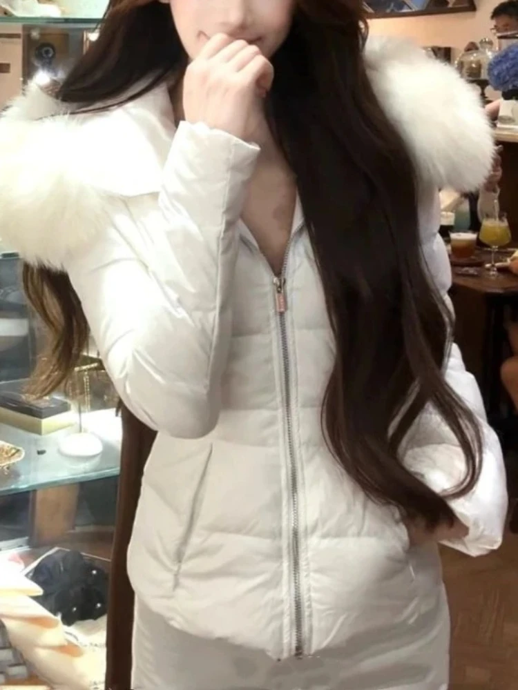 الشتاء عارضة الوبر كم طويل سترات المرأة تصميم هيبورن شيك مقنعين سستة معطف الإناث أزياء دافئة خمر معطف نحيف جديد