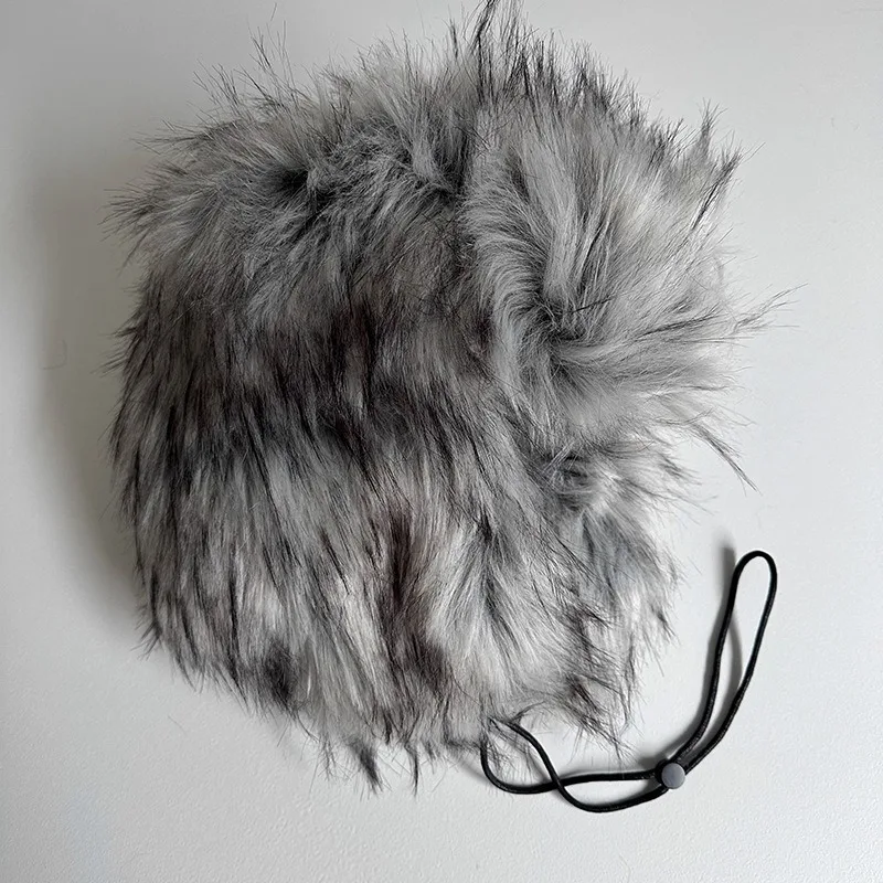 Unisex Shearling Trapper Hat, Thick Warm Earflap Cap, Cute Windproof Faux Fur Cold Protection Hat
