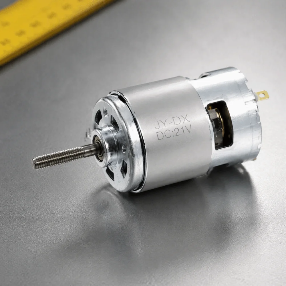 Efficient 755 Type DC Motor Metal Shell Screw Shaft Grass Trimmer Motor Long Shaft 21V Brush Cutter Motor Power Tool Replace