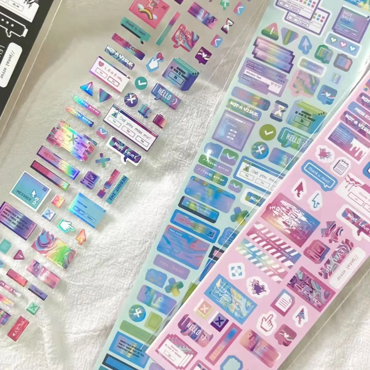 Creative Movie Poster Style Dialog Box Laser Holographic Sticker Scrapbooking Idol Card Diary Deco Stationery Decoration Sticker