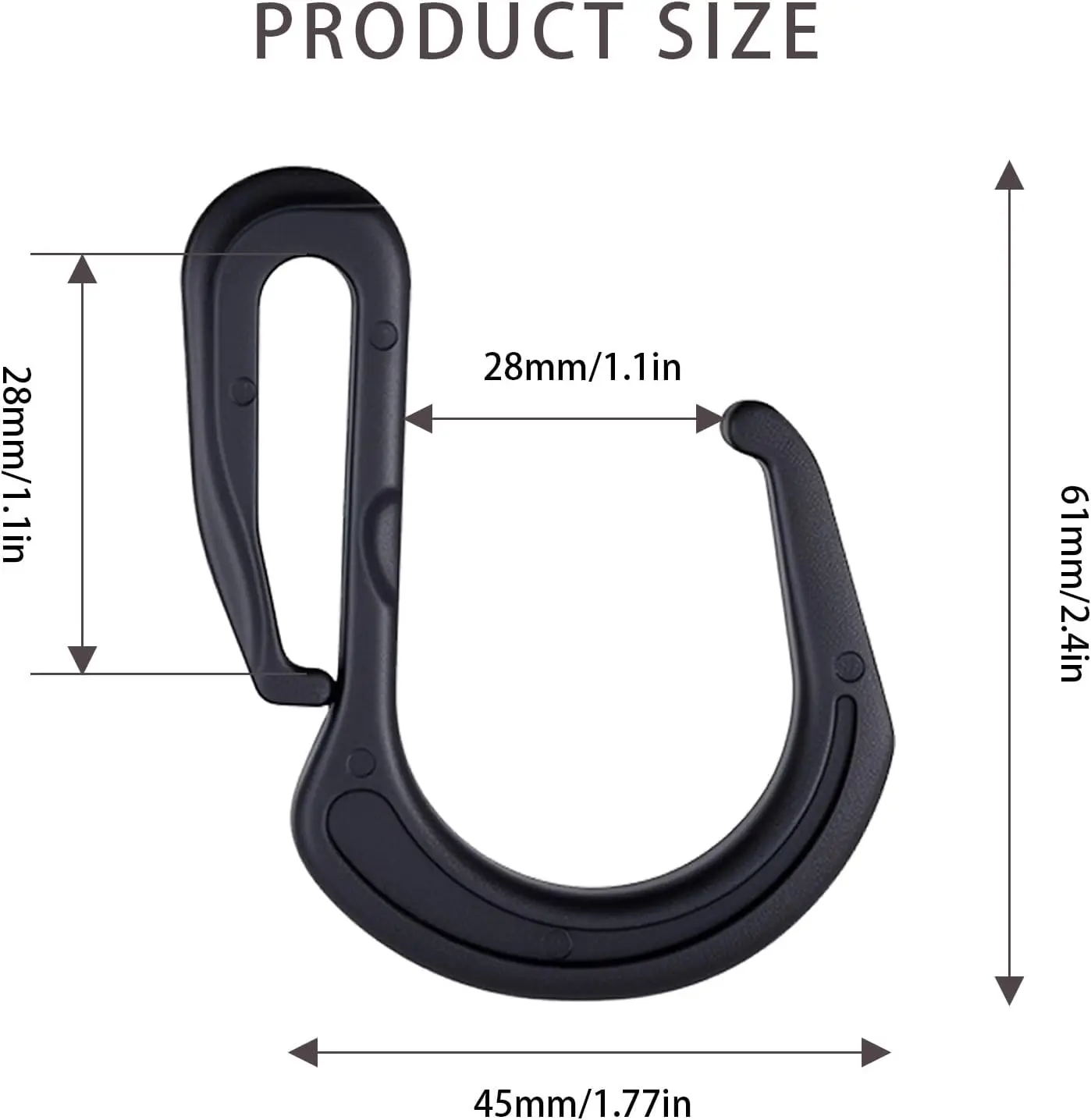 Car Bag Hooks S-Bungee Cord Hooks, Plastic Carabiner Style Hooks for Trunk Net, Mini Bungee Cord Accessories for Car Storage