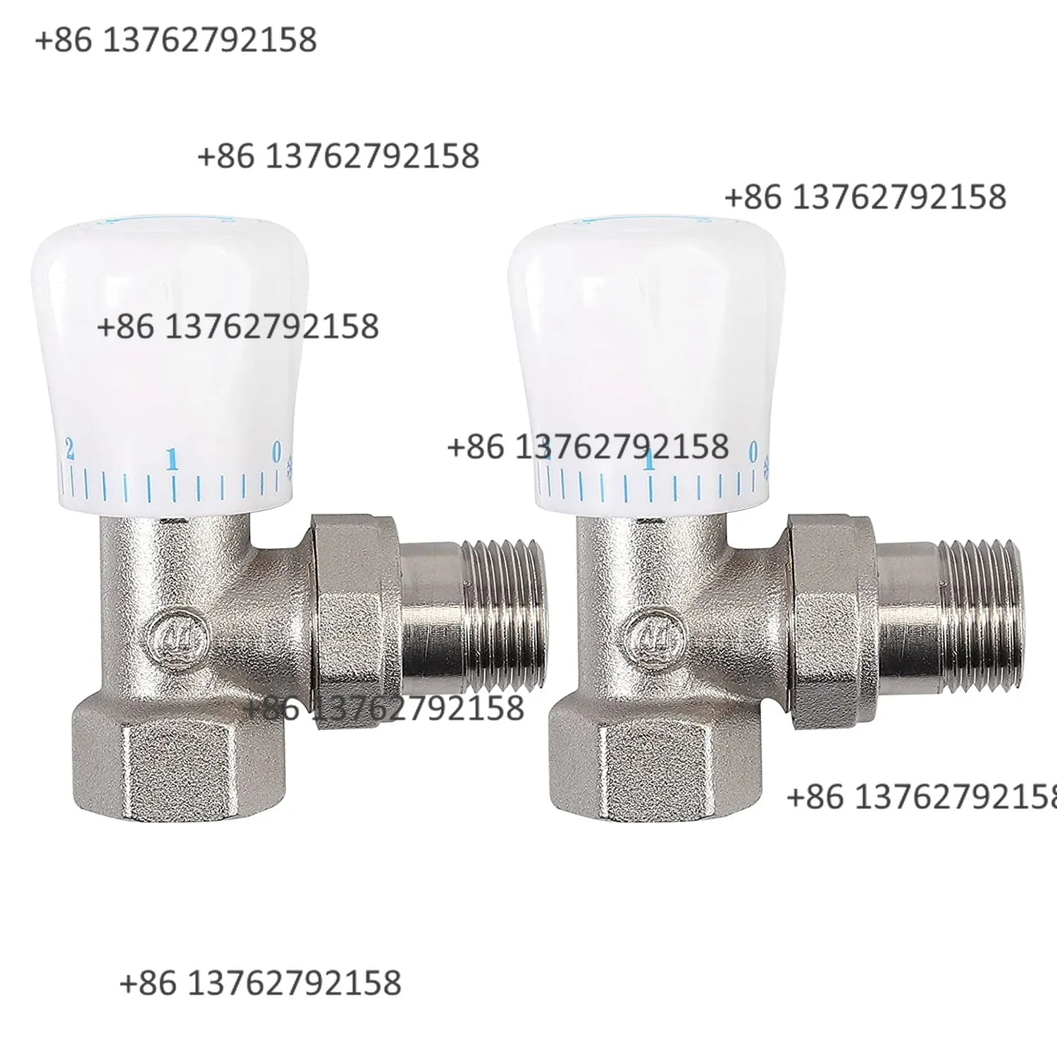 2Pcs Angle TRV Thermostatic Radiator Valve 15mm x 1/2 Inch Heating Temperature Control Valve Home Office Radiator Accessory
