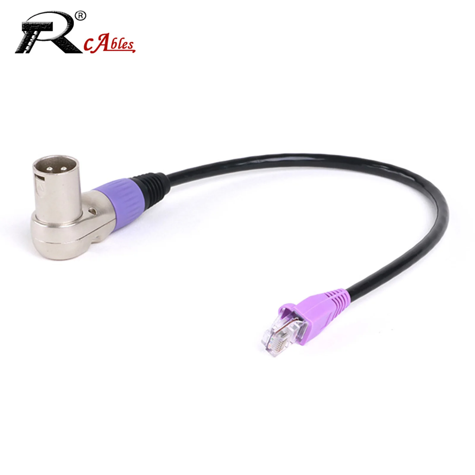 0.3M-20M Adapter Converter DMX Cable Extension Cable 90 Degree XLR 3 Pin Male To RJ45 8P8C Network Connector CAT5 CAT6 UTP Cable