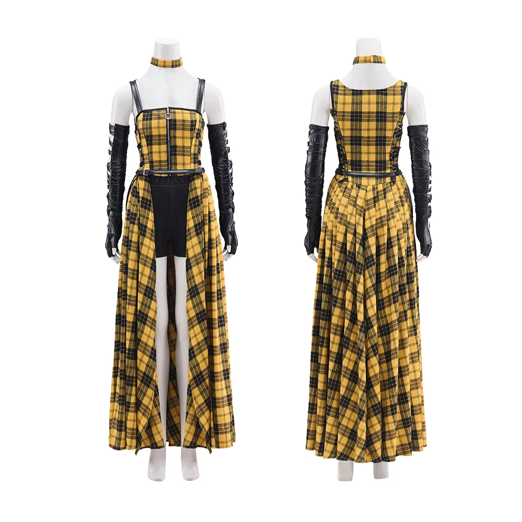 

Знаменитый костюм певицы для косплея, женское шикарное желтое, черное клетчатое платье в клетку, награды певицы, церемониальный наряд, платье для ролевых игр, костюм
