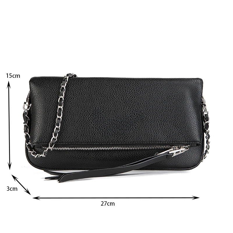 New Women Stylish Zadigent Shoulder Bag High Quality Black Classic Crossbody Bag Retro Design Luxury Ladies Envelope Bag