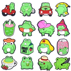 Frog Shoe Charms Pin for Crocs Accessories Decoration Bracelet Wristband Men Women Party Gifts