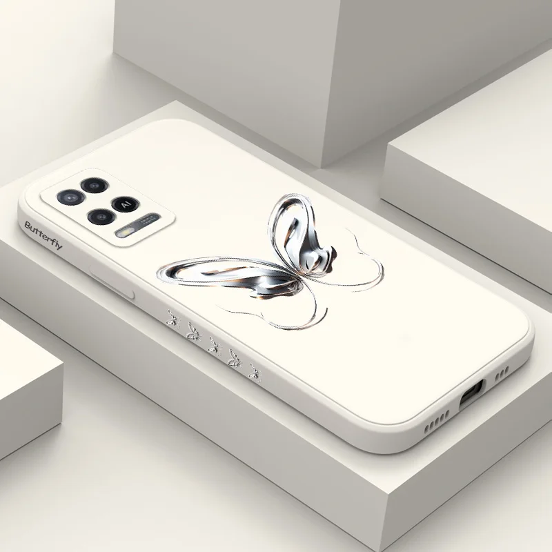 Metal Butterfly Phone Case For OPPO A54 A74 A57 A77 A78 A96 A76 A95 A94 A83 A53 A72 A52 A9 A5 A12 A31 2020 S 4G 5G Cover