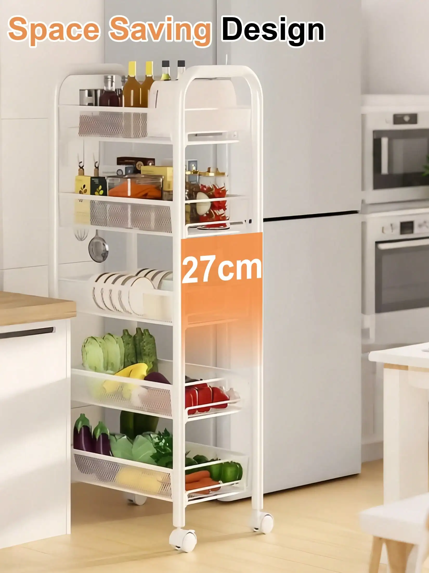 Five-Tier Rolling Storage Cart — product detail 17