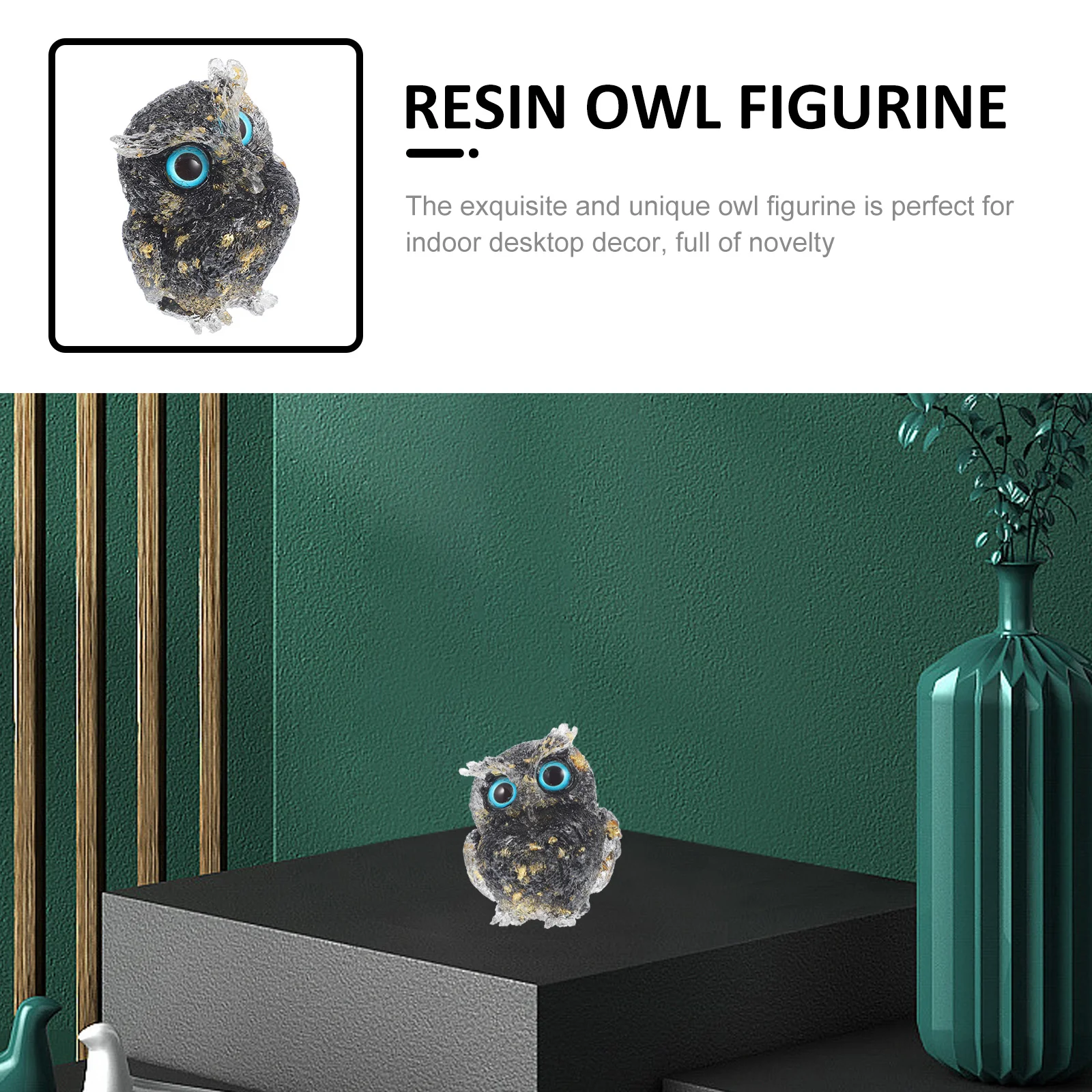 

Owl Ornament Tabletop Animal Decor Ornaments Decoration Resin Desktop Figurine Office