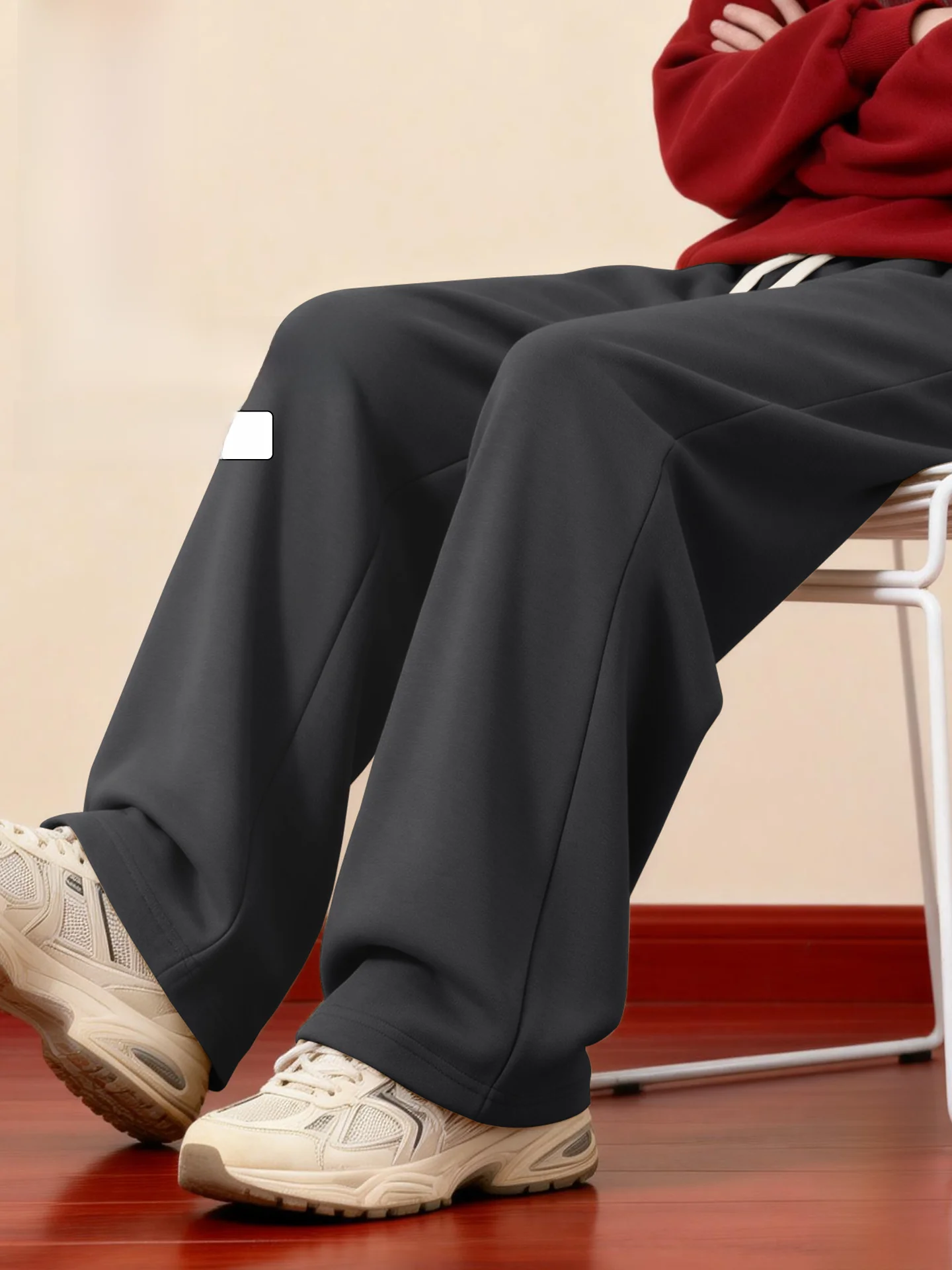 

Men's Comfortable Straight Leg Casual Pants Deep ey American Sle Spring Leisure Trousers with ket