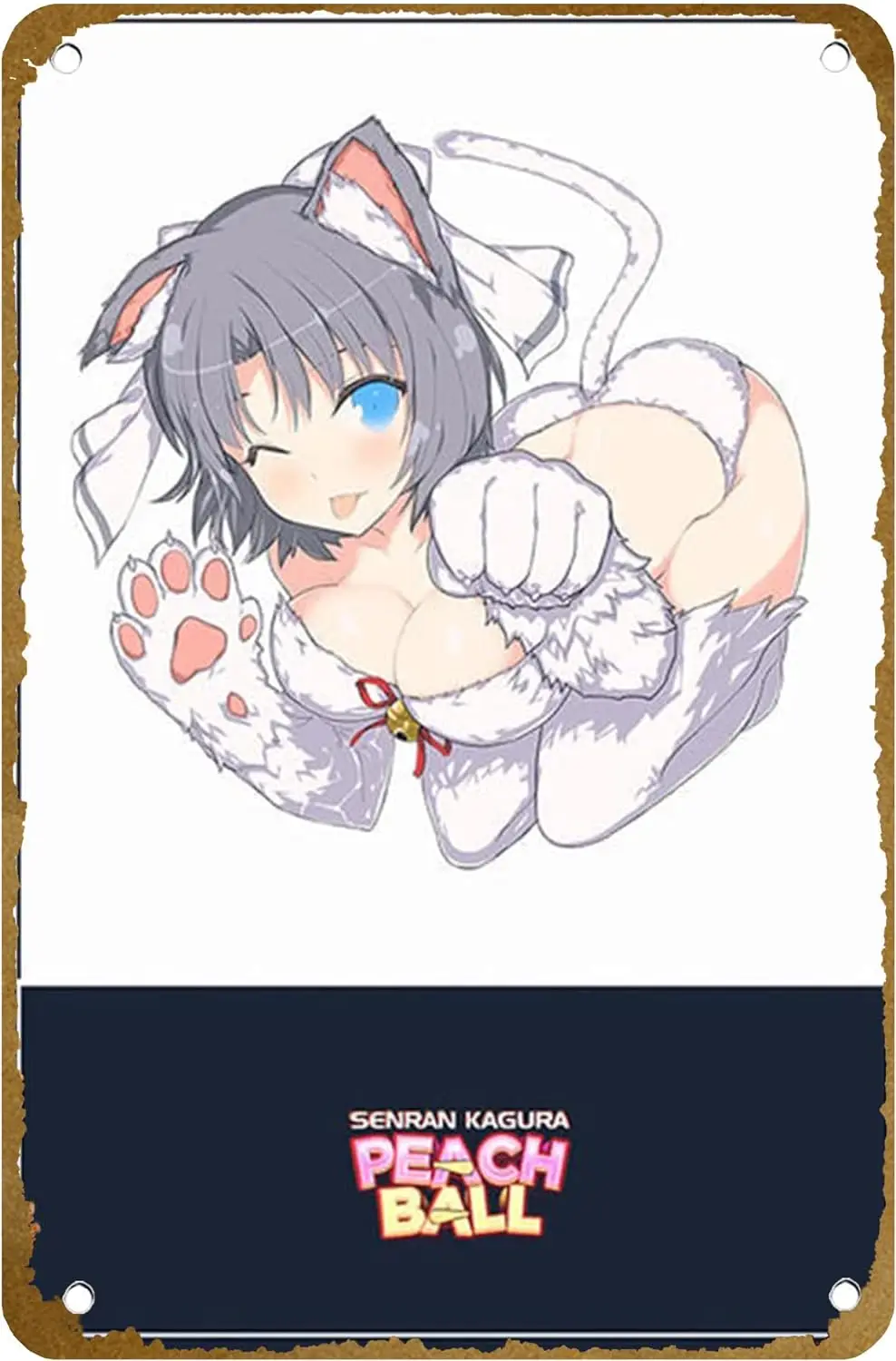 Senran Kagura Peach Ball Game Poster Vintage Metal Tin sign Logo Family Club Bar Cafe Bedroom Art Wall Decoration Gift 8x12 inch