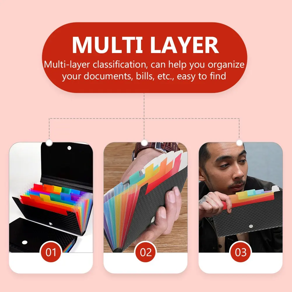 

2Pcs File Folder Bag Small Document Organizer Multi-Layer Mini Expanding Folder Portable Change Holder Receipt Storage