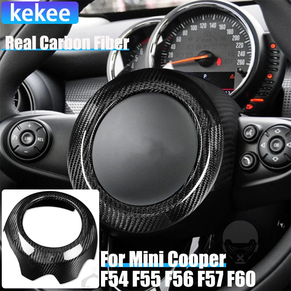 

Real Carbon Fiber Car Accessories Driver Wheel Cover Trim For MINI COOPER F54 2015+ F55 2015+ F56 2014+ F57 2016+ F60 2017+
